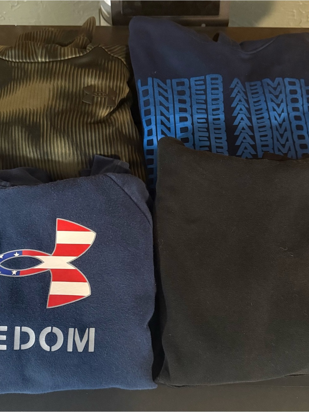 Under Armour Navy & Black Sweatshirt Set with Flag Logo
